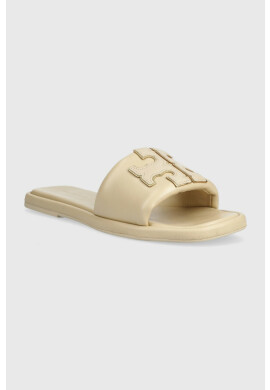 Tory Burch Кожени чехли 79985-200 в бежово Double T Sport Slide - Pepit.bg