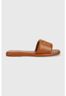 Tory Burch Кожени чехли Double T Sport Slide - Pepit.bg
