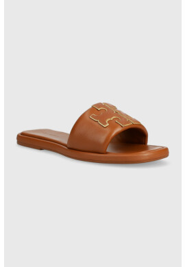Tory Burch Кожени чехли Double T Sport Slide - Pepit.bg