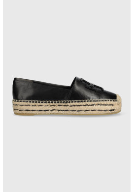 Tory Burch Кожени еспадрили 144346-006 в черно Platform Espadrille - Pepit.bg