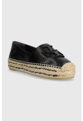 Tory Burch Кожени еспадрили 144346-006 в черно Platform Espadrille - Pepit.bg