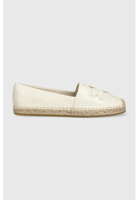 Tory Burch Кожени еспадрили Woven в бежово с платформа 144042-164 - Pepit.bg