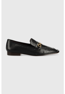 Tory Burch Кожени мокасини Perrine Perrine в черно с равна подметка 137799 - Pepit.bg