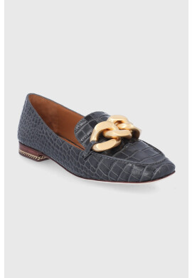 Tory Burch Кожени мокасини дамски в сиво с равна подметка - Pepit.bg