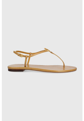 Tory Burch Кожени сандали Capri в кафяво - Pepit.bg
