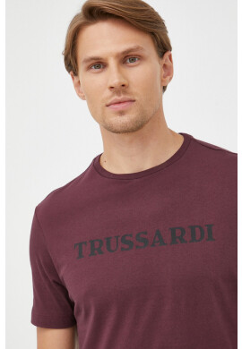 Trussardi Памучна тениска в бяло с изчистен дизайн - Pepit.bg