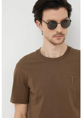 Trussardi Памучна тениска в зелено с изчистен дизайн - Pepit.bg
