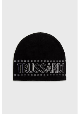 Trussardi Шапка в черно с фина плетка - Pepit.bg