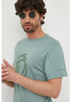 Trussardi Тениска в зелено с принт - Pepit.bg