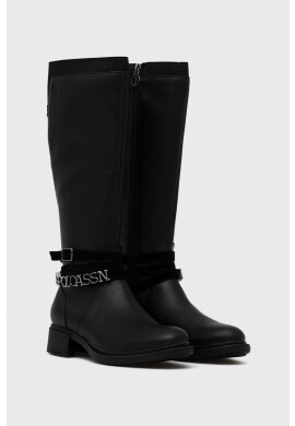 U.S. Polo Assn. Кожени ботуши Beggy в черно с висок ток - Pepit.bg