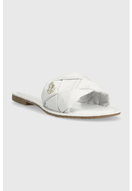 U.S. Polo Assn. Кожени чехли LINDA в бяло LINDA003D - Pepit.bg
