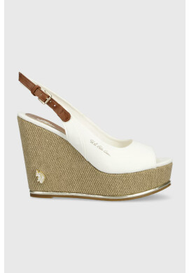 U.S. Polo Assn. Сандали AYLIN в бяло със скосена платформа AYLIN013D - Pepit.bg