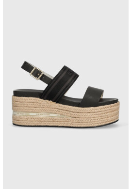 U.S. Polo Assn. Сандали LOREN в черно със скосена платформа LOREN006D - Pepit.bg
