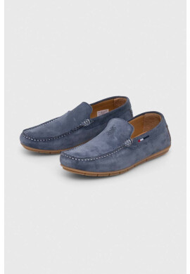 U.S. Polo Assn. Велурени мокасини RIVER в тъмносиньо - Pepit.bg