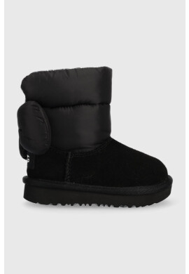 Ugg Детски апрески Bailey Bow Maxi в черно - Pepit.bg