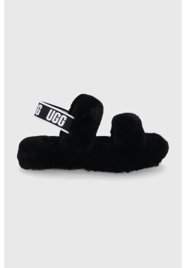 Ugg Детски вълнени пантофи Oh Yeah в черно - Pepit.bg