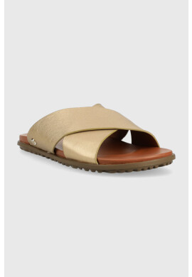 Ugg Кожени чехли Solivan Crossband в златисто 1144973 - Pepit.bg