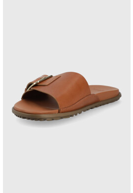 Ugg Кожени чехли Solivan Slide дамски в кафяво - Pepit.bg