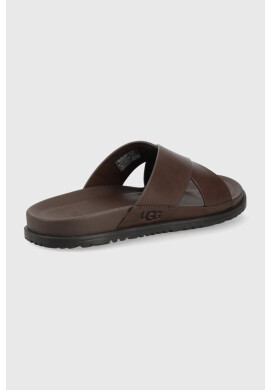 Ugg Кожени чехли Wainscott Slide мъжки в черно - Pepit.bg