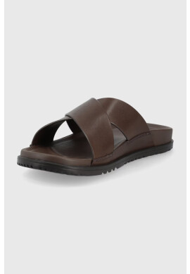 Ugg Кожени чехли Wainscott Slide мъжки в черно - Pepit.bg
