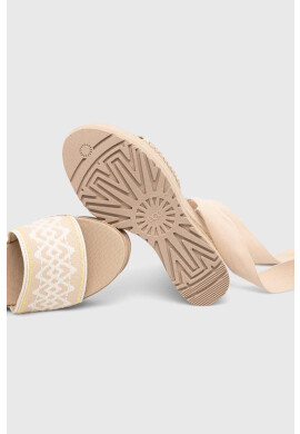Ugg Сандали Abbot Ankle Wrap в бежово със скосена платформа - Pepit.bg