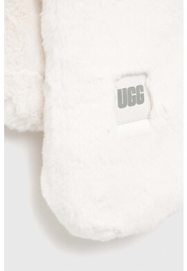 Ugg Шал дамски в бяло с изчистен дизайн - Pepit.bg