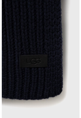 Ugg Шал с вълна в тъмносиньо с изчистен дизайн - Pepit.bg