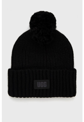 Ugg Шапка с вълна в черно от плътен трикотаж - Pepit.bg