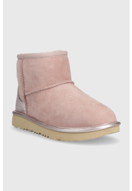 Ugg Велурени апрески Classic Mini Shine в розово - Pepit.bg