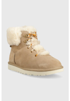 Ugg Велурени апрески W Classic Mini Alpine Lace в бежово - Pepit.bg