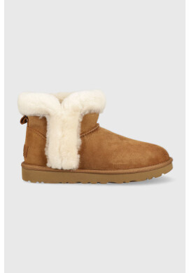 Ugg Велурени апрески W Classic Mini Heritage Fluff в кафяво - Pepit.bg