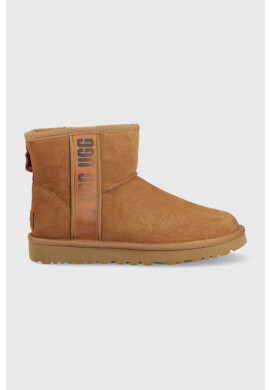Ugg Велурени апрески W Classic Mini Slide Logo в кафяво 1134962.CHE - Pepit.bg