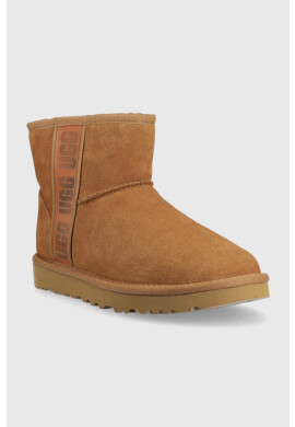 Ugg Велурени апрески W Classic Mini Slide Logo в кафяво 1134962.CHE - Pepit.bg