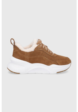 Ugg Велурени обувки La Glide Heritage в кафяво с платформа - Pepit.bg