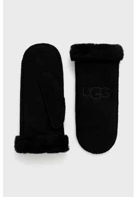 Ugg Велурени ръкавици дамски в черно - Pepit.bg