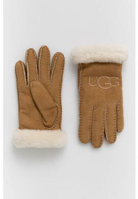 Ugg Велурени ръкавици дамски в кафяво - Pepit.bg