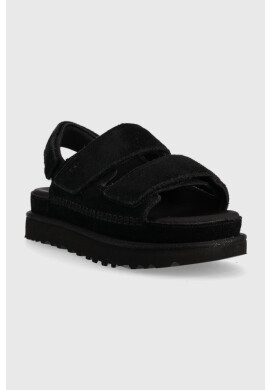 Ugg Велурени сандали Goldenstar в черно с платформа 1141493 - Pepit.bg