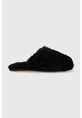 Ugg Вълнени пантофи W Maxi Curly Slide в черно 1133151.BLK - Pepit.bg