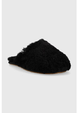 Ugg Вълнени пантофи W Maxi Curly Slide в черно 1133151.BLK - Pepit.bg