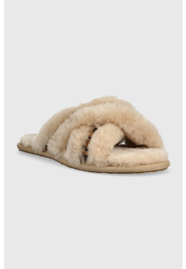 Ugg Вълнени пантофи W Scuffita Spotty в бежово - Pepit.bg