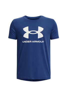 Under Armour Детска памучна тениска в черно с принт - Pepit.bg