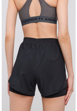 Under Armour Къс панталон 1356200 дамски в черно с изчистен дизайн със стандартна талия - Pepit.bg