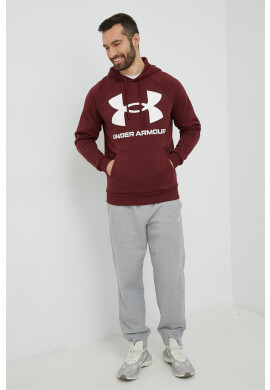 Under Armour Суичър в бордо с качулка с принт - Pepit.bg