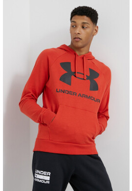 Under Armour Суичър в оранжево с качулка с принт - Pepit.bg