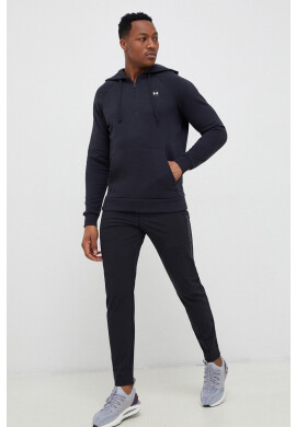 Under Armour Суичър в черно с качулка с изчистен дизайн - Pepit.bg