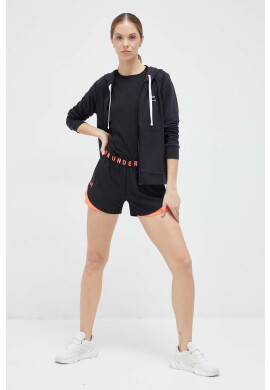 Under Armour Суичър в черно с качулка с принт - Pepit.bg