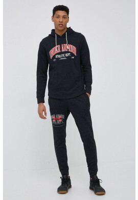 Under Armour Суичър 1370354 мъжка в черно с принт - Pepit.bg