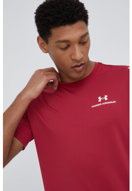 Under Armour Тениска за трениране Rush Energy в бордо с изчистен дизайн - Pepit.bg