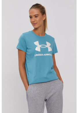 Under Armour Тениска 1356305 дамска в тюркоазено - Pepit.bg