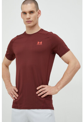Under Armour Тениска за трениране в бордо с изчистен дизайн - Pepit.bg